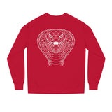 Cobra Sweatshirt from Printify's Geometric Animal Series featuring the quote "Patience is the Deadliest Weapon" on a stylish sweatshirt.