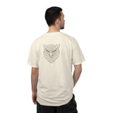 Black Eagle graphic T-shirt from Printify's Geometric Animal Series featuring "Rise Above Everything" slogan.