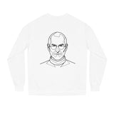 Black Printify sweatshirt featuring the Visionaries Series quote, "The people crazy enough to think they can change the world."