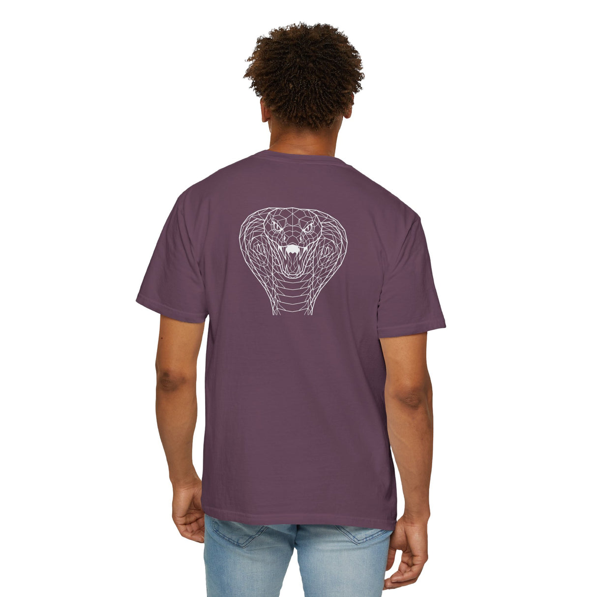 Cobra Tee T-shirt featuring geometric animal design and the phrase "Patience is the Deadliest Weapon" from the Geometric Animal Series.