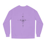 Gray Compass Sweatshirt from the Nature Series by Printify featuring the quote "True North Is Within" on the front.