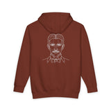 N. Tesla hoodie from Visionaries Series featuring energy, frequency, and vibration quote, shown in black with front design.