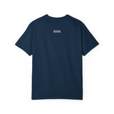 Printify Mountain Tee T-shirt featuring nature-inspired design with the phrase "Built by Nature. Shaped by Choice." in the Nature Series.