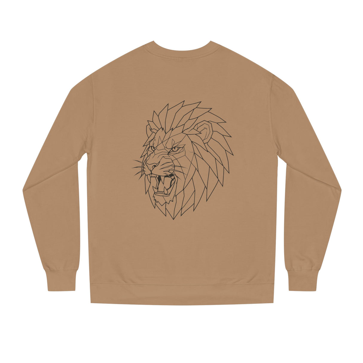 Gray Lion Sweatshirt from Printify's Geometric Animal Series featuring the slogan "King Is a Standard. Not a Title."