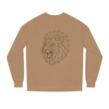 Gray Lion Sweatshirt from Printify's Geometric Animal Series featuring the slogan "King Is a Standard. Not a Title."
