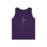 Gray Compass Tank Top from Printify's Nature Series with "True North Is Within" slogan, casual sleeveless shirt for outdoor style.