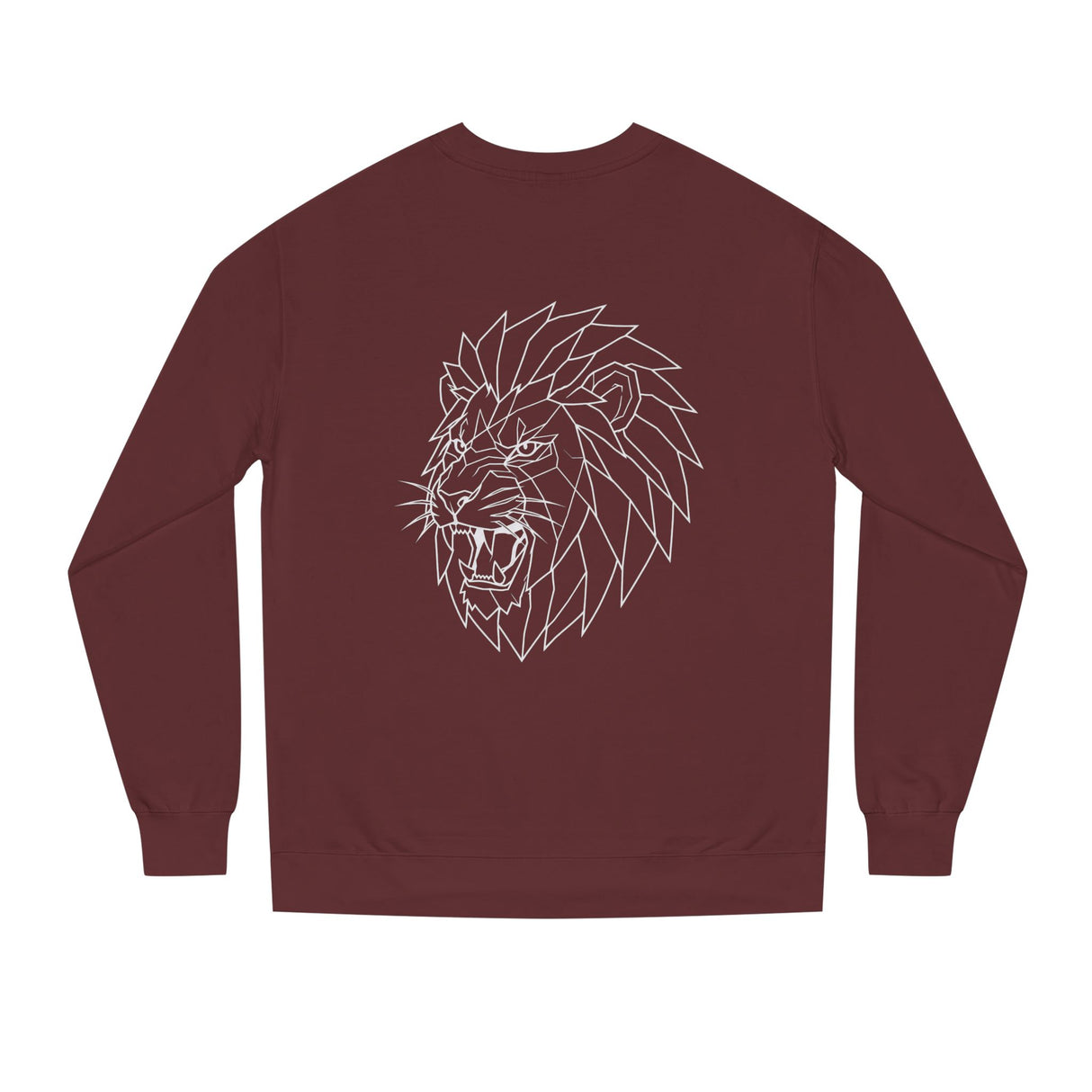 Gray Lion Sweatshirt from Printify's Geometric Animal Series featuring the slogan "King Is a Standard. Not a Title."