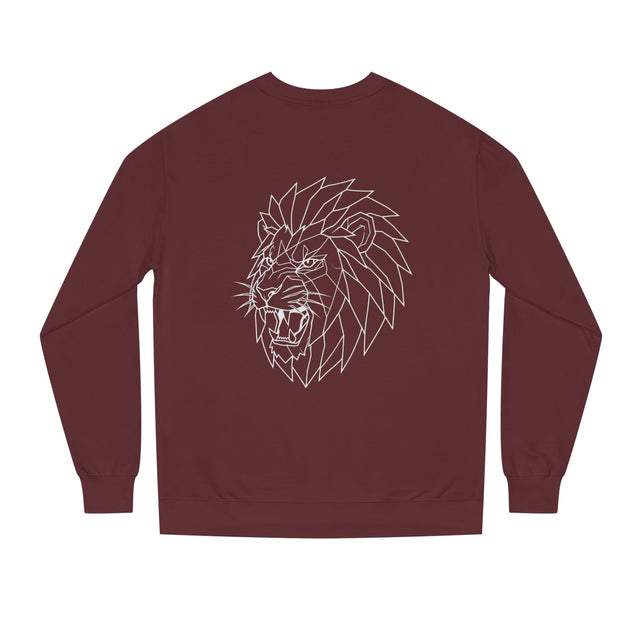 Gray Lion Sweatshirt from Printify's Geometric Animal Series featuring the slogan "King Is a Standard. Not a Title."