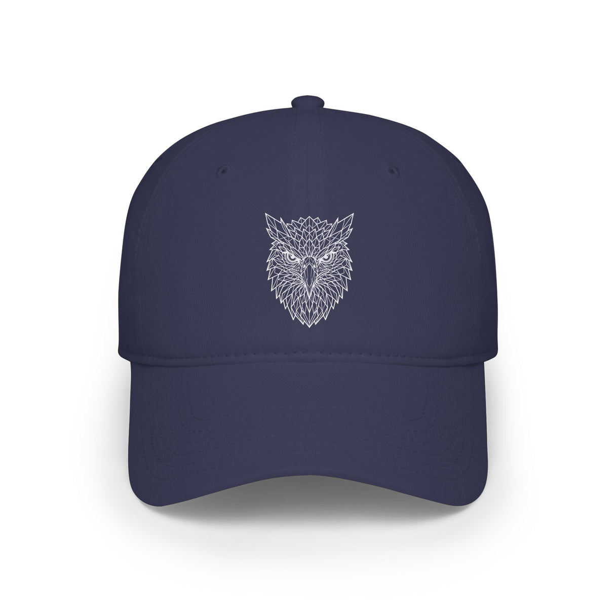 Eagle Baseball Cap from the Geometric Animal Series by Printify, featuring a stylish eagle design on a casual hat.