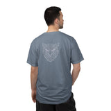Black Eagle graphic T-shirt featuring geometric animal design and the phrase "Rise Above Everything" from the Printify Geometric Animal Series.