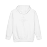 Minimal Compass Hoodie by Printify featuring a subtle nautical compass graphic on a comfortable pullover hoodie.