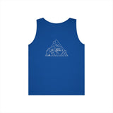 Printify Road Trip Tank Top from the Nature Series featuring the phrase "Nowhere to Be. Everywhere to Go." displayed on the front.