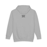 Gray bear hoodie from Printify's Geometric Animal Series featuring "Unbothered. Unmoved. Undefeated." design on front.