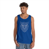 Eagle Tank Top from Printify's Geometric Animal Series featuring a stylized eagle design on a sleeveless top.