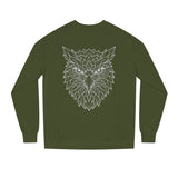 Eagle Sweatshirt with "Rise Above Everything" slogan, featuring geometric eagle design, by Printify in the Geometric Animal Series.