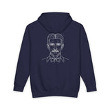 N. Tesla hoodie from Visionaries Series featuring quote about energy, frequency, and vibration, made by Printify.
