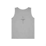 Gray Compass Tank Top from the Nature Series by Printify, featuring the phrase "True North Is Within" on the front.
