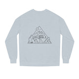 Gray Road Trip Sweatshirt from the Nature Series with "Nowhere to Be. Everywhere to Go." print, casual and comfortable for travel.