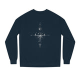 Printify Compass Sweatshirt from the Nature Series featuring "True North Is Within" text on a cozy, casual sweatshirt.