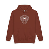 Cobra Hoodie featuring geometric animal design and the phrase "Patience is the Deadliest Weapon," by Printify.