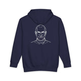 Black S.J. hoodie with white text from the Visionaries Series, featuring motivational quote on front, by Printify.