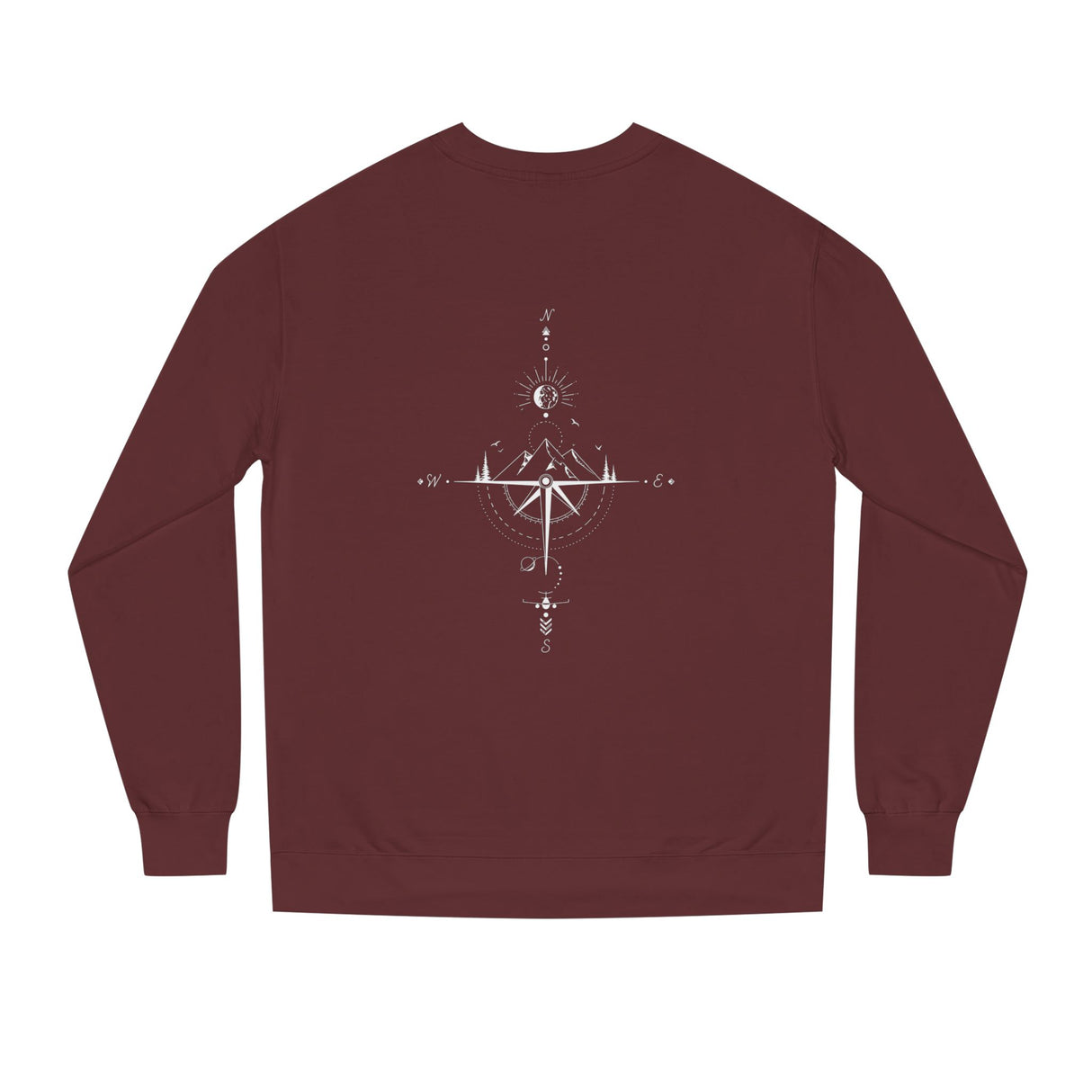 Printify Compass Sweatshirt from the Nature Series featuring a "True North Is Within" design, cozy and stylish for casual wear.