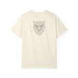 Printify Eagle Graphic Tee featuring a geometric eagle design and the words "Rise Above Everything" on a casual T-shirt.