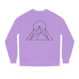 Printify Peak Sweatshirt from the Nature Series featuring a "Built to Rise" design, casual fit, and soft fabric for comfort.