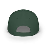 Printify Peak Baseball Cap from the Nature Series featuring the "Built to Rise" slogan, casual hat with adjustable strap.