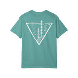 Forest Tee T-shirt from the Nature Series by Printify featuring a nature-inspired design with deep roots and high rise imagery.