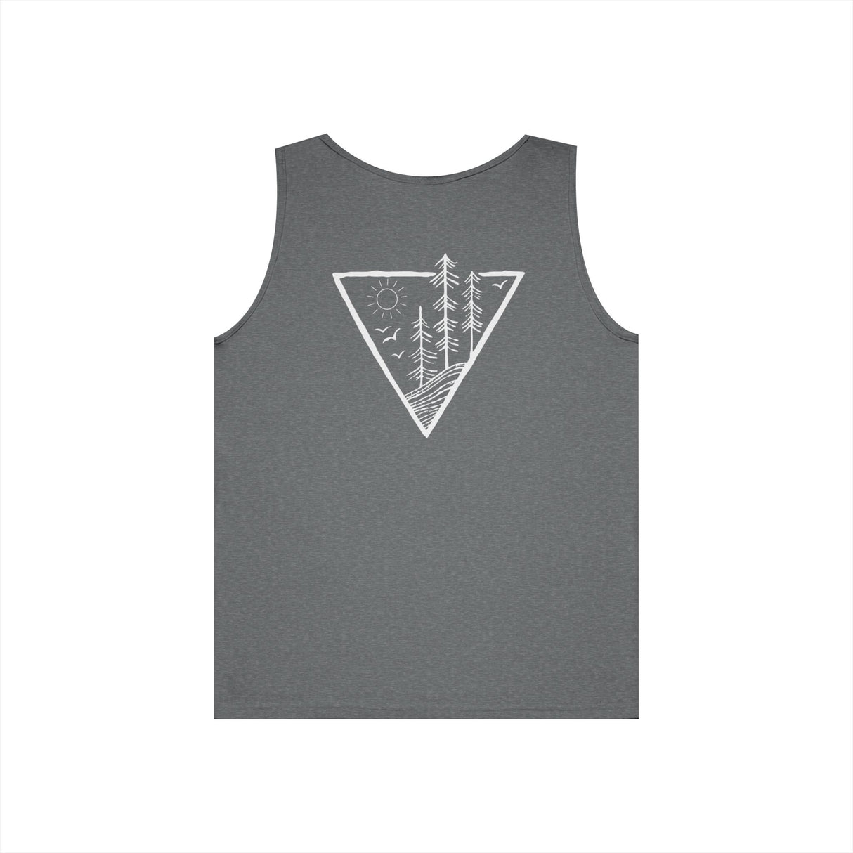 Forest Tank Top from the Nature Series by Printify featuring a deep roots theme and high-rise design in natural earthy tones.
