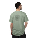 Printify Eagle Graphic T-Shirt featuring geometric eagle design with "Rise Above Everything" slogan from the Geometric Animal Series.