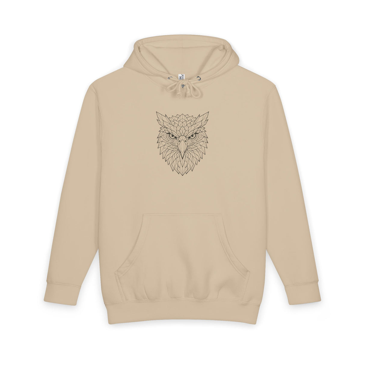 Gray owl hoodie from Printify's geometric animal series featuring a detailed owl design and the phrase "See Everything. Say Nothing."