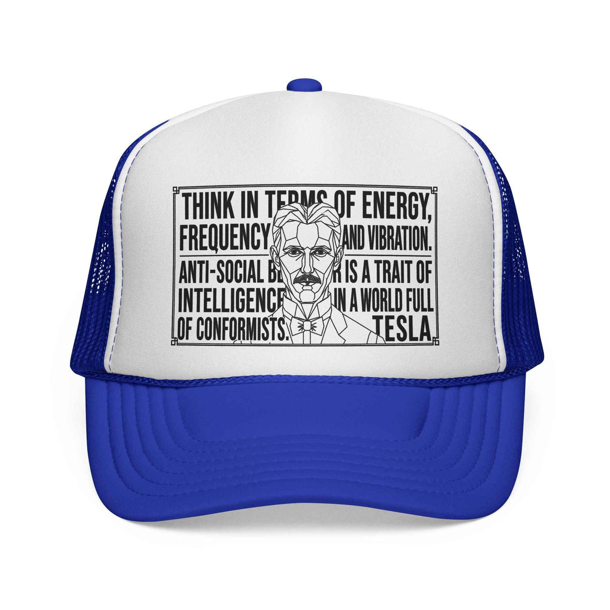 N. Tesla Trucker Hat — "Think in Terms of Energy, Frequency and Vibration." — Visionaries Series | SHOP VIVENT