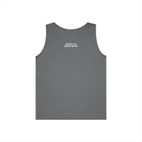 Gray Cobra Tank Top from Printify's Geometric Animal Series featuring a snake illustration and the phrase "Patience is the Deadliest Weapon."