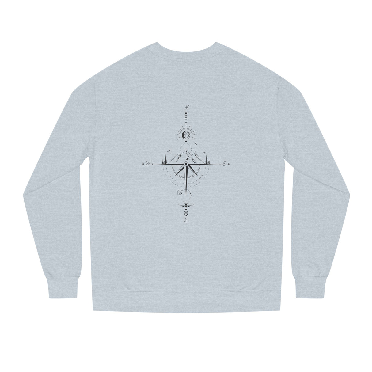 Printify Compass Sweatshirt from the Nature Series featuring "True North Is Within" printed design on a cozy sweatshirt.