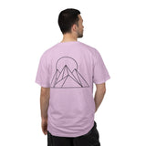 White Peak Tee T-shirt from the Nature Series by Printify, featuring "Built to Rise" slogan and natural-inspired design.