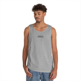 Printify Road Trip Tank Top from Nature Series featuring the quote "Nowhere to Be. Everywhere to Go." displayed on a casual tank top.