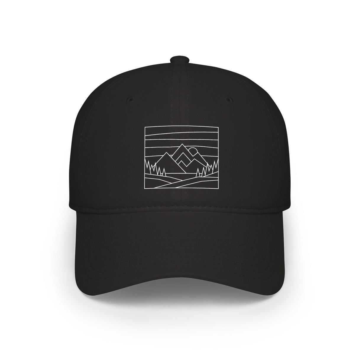 Mountain baseball cap from the Nature Series by Printify, featuring outdoor-inspired design and adjustable strap.