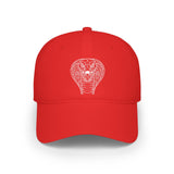 Cobra baseball cap from the Geometric Animal Series featuring a printed slogan and animal graphic, by Printify.