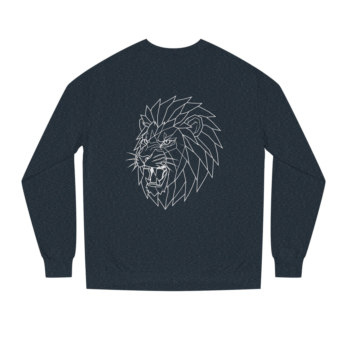 Gray Lion Sweatshirt from Printify's Geometric Animal Series featuring the quote "King Is a Standard. Not a Title."
