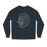 Gray Lion Sweatshirt from Printify's Geometric Animal Series featuring the quote "King Is a Standard. Not a Title."