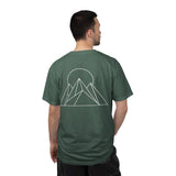 Printify Peak Tee T-shirt from the Nature Series with "Built to Rise" slogan, featuring a casual fit and natural-inspired design.