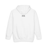 Gray elephant hoodie from the Geometric Animal Series featuring "Thick Skin. Soft Heart." by Printify, with a geometric elephant design.