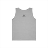 Gray Bear Tank Top from Printify's Geometric Animal Series featuring "Unbothered. Unmoved. Undefeated." graphic design.