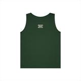 Gray bear tank top from Printify's geometric animal series with "Unbothered. Unmoved. Undefeated." slogan on front.