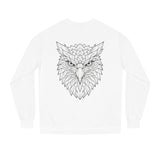 Gray Eagle Sweatshirt with "Rise Above Everything" slogan from Printify's Geometric Animal Series, featuring a bold eagle graphic.