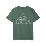 Printify Road Trip T-Shirt from the Nature Series featuring the quote "Nowhere to Be. Everywhere to Go." with a scenic outdoor design.