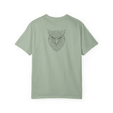 Printify Eagle Graphic T-shirt featuring geometric eagle design with "Rise Above Everything" text from the Geometric Animal Series.