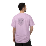 Gray Eagle Graphic T-shirt with "Rise Above Everything" slogan from the Geometric Animal Series by Printify, featuring a stylized eagle design.